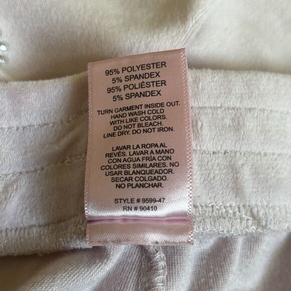 Juicy Couture Womens Sleepwear Shorts SZ Large Velour Y2K Beaded Spellout Pink - Picture 9 of 9